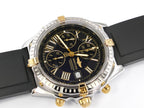 Breitling Crosswind Chronograph B13355 Black Roman Numeral Dial with 18k Gold rider tabs