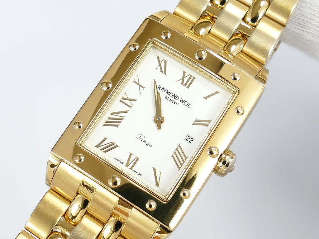 Raymond Weil Collection Tango 18k Gold Plated 5381-P-00308 White Dial with Date