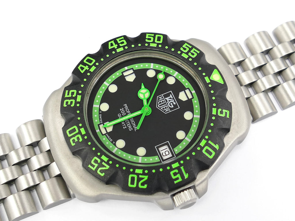 TAG Heuer Formula 1 Black & Green 375.513 F1 New Bezel (WA1215)