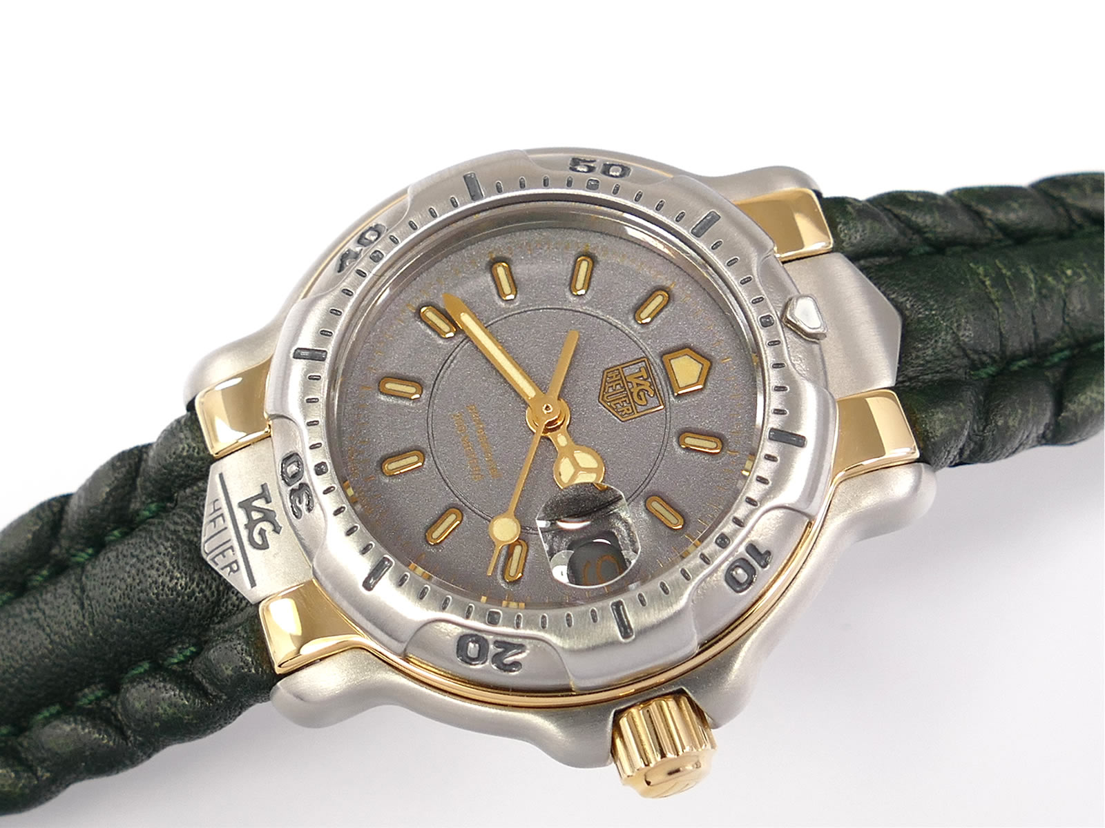TAG Heuer 6000 Professional Grey Dial 18k Gold WH1352