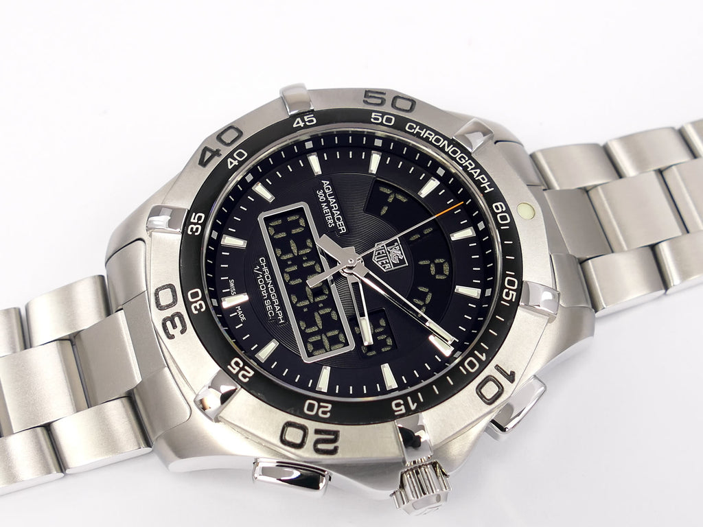 TAG Heuer Aquaracer Chronotimer CAF1010 black dial with digital functions