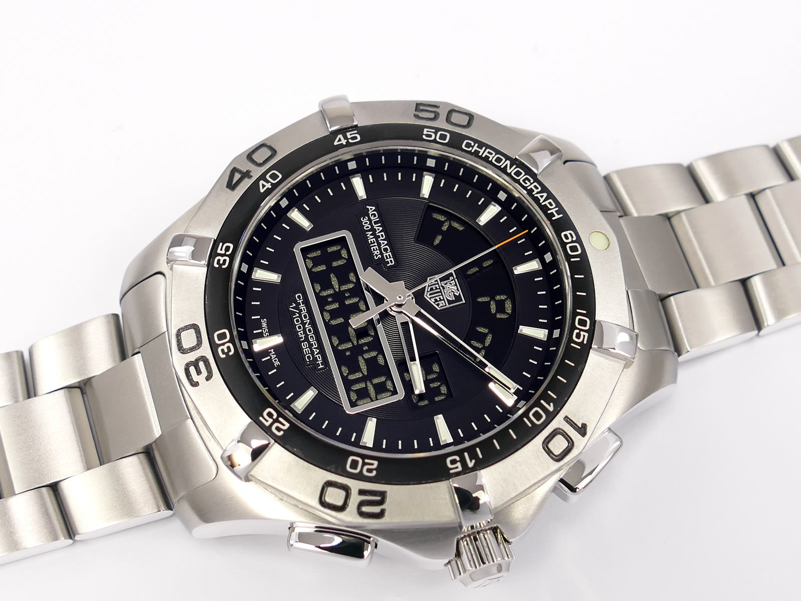 TAG Heuer Aquaracer Chronotimer CAF1010 black dial with digital functions