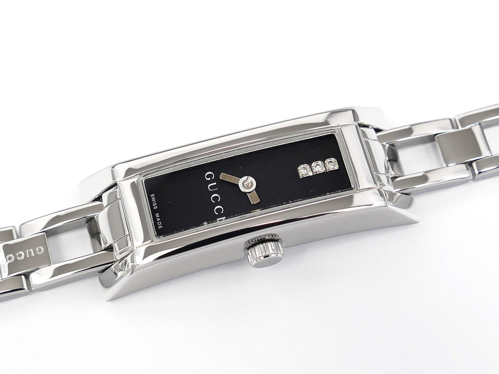 Gucci G-Link Black YA110514 3 diamonds