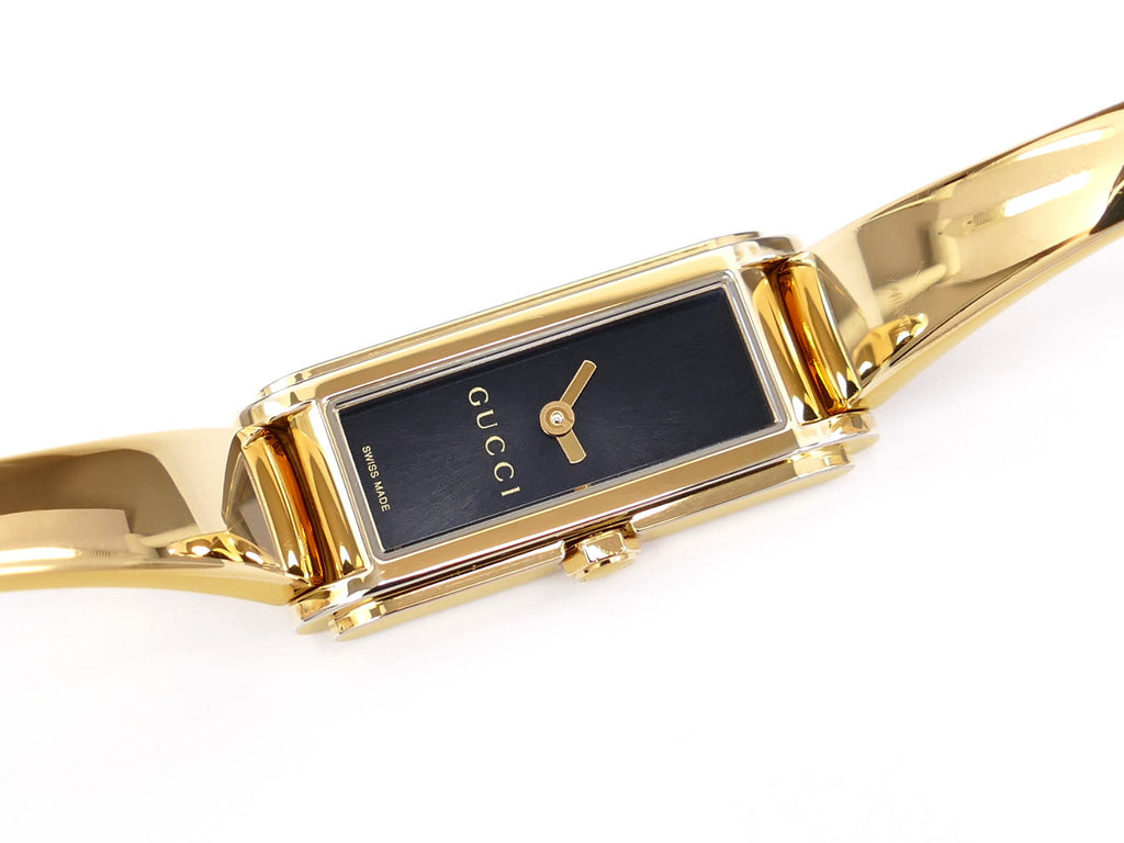 Gucci G-Line 18k Gold Plated Bangle Watch YA109524