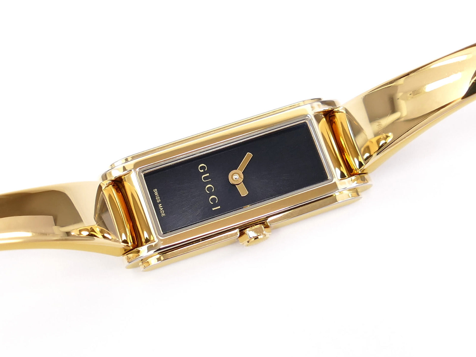 Gucci G-Line 18k Gold Plated Bangle Watch YA109524