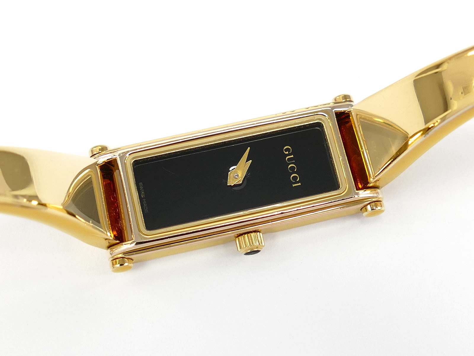 Gucci 1500L Black Rectangular Dial all 18k Gold Plated