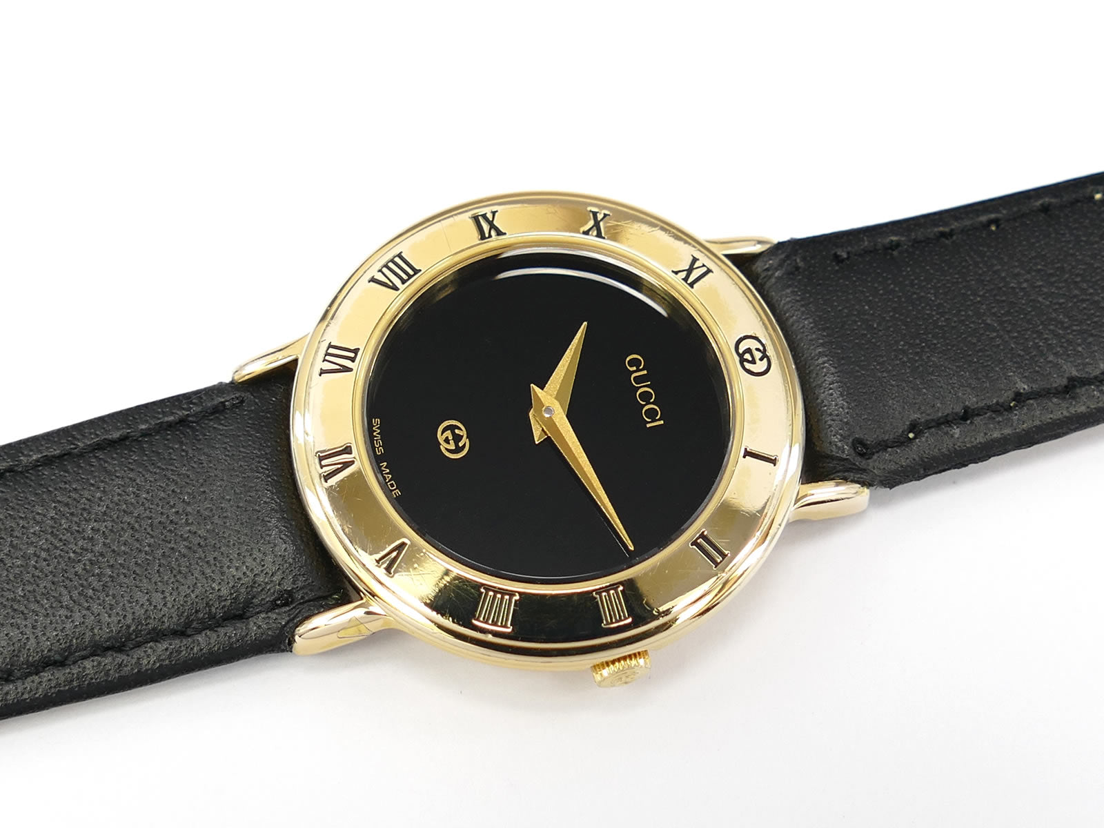 Gucci 3000L 18k Gold Plated Roman Numeral Bezel