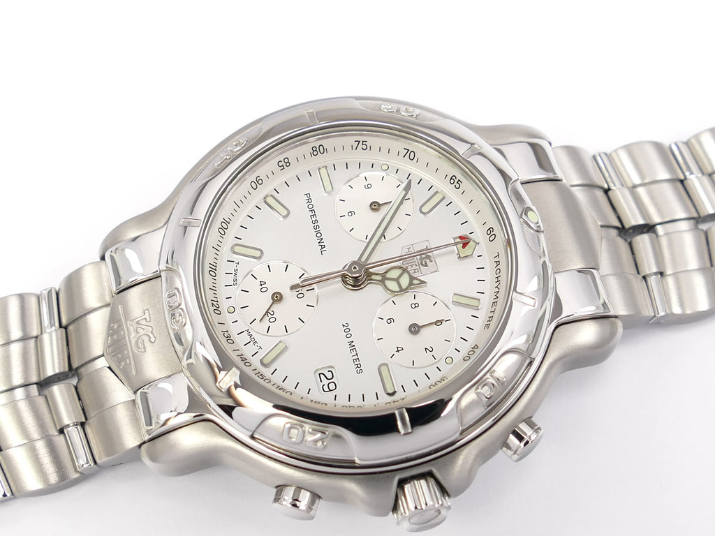 TAG Heuer 6000 Chronograph CH1110-0 Sunburst Silver Dial