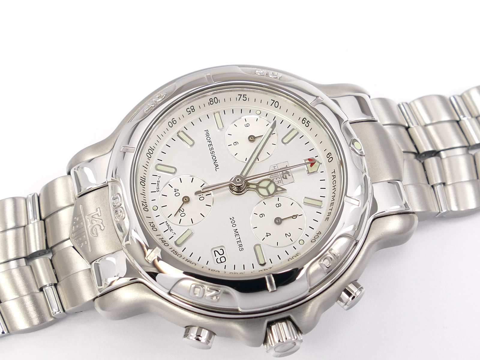 TAG Heuer 6000 Chronograph CH1110-0 Sunburst Silver Dial