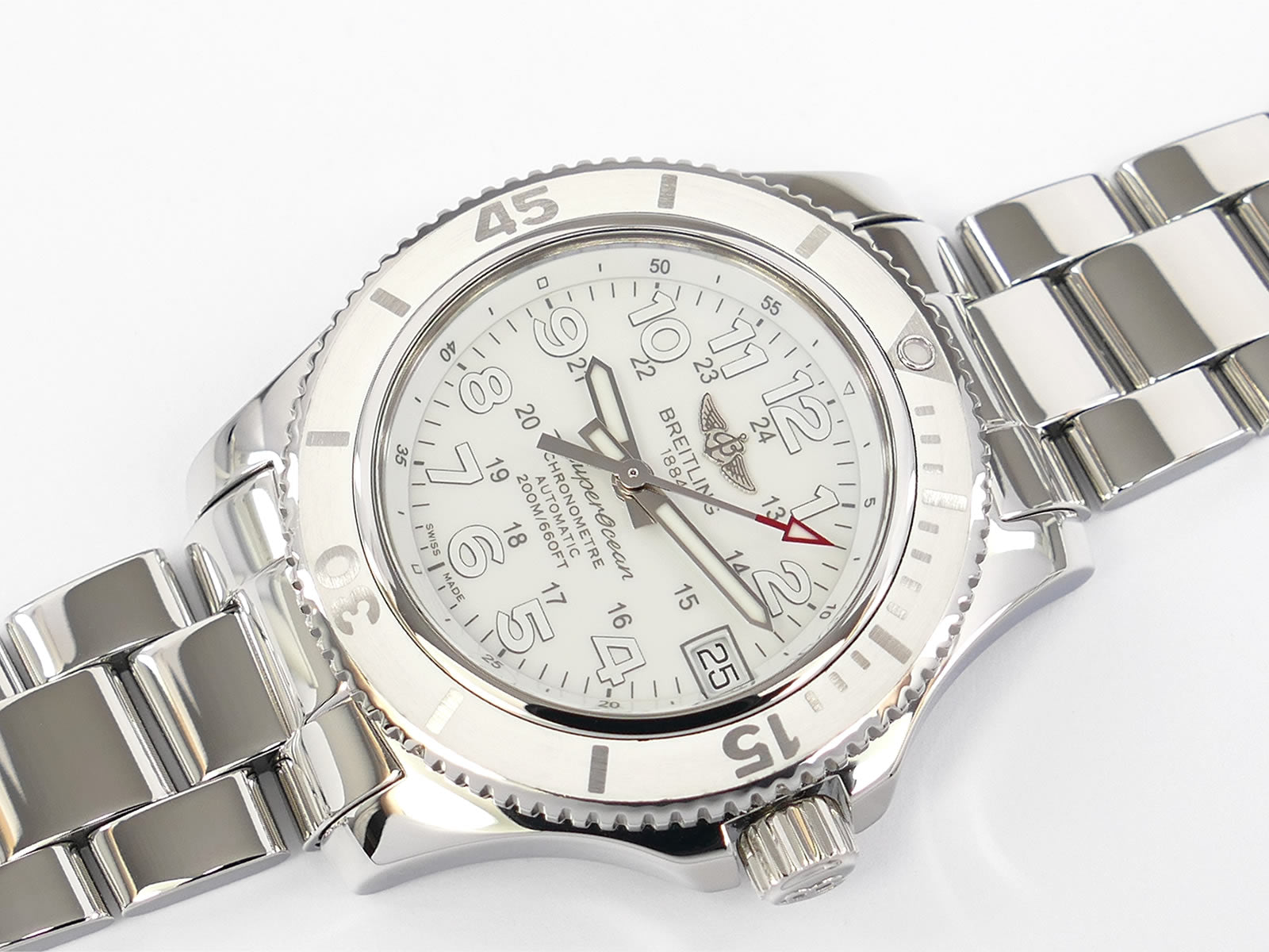 Breitling SuperOcean II Mother of Pearl Hurricane White A17312