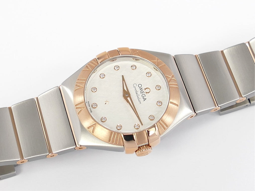 Omega Constellation Silver Silk Dial with diamond markers 123.20.27.60.52.002