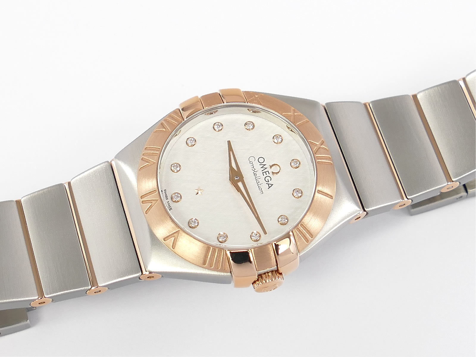 Omega Constellation Silver Silk Dial with diamond markers 123.20.27.60.52.002