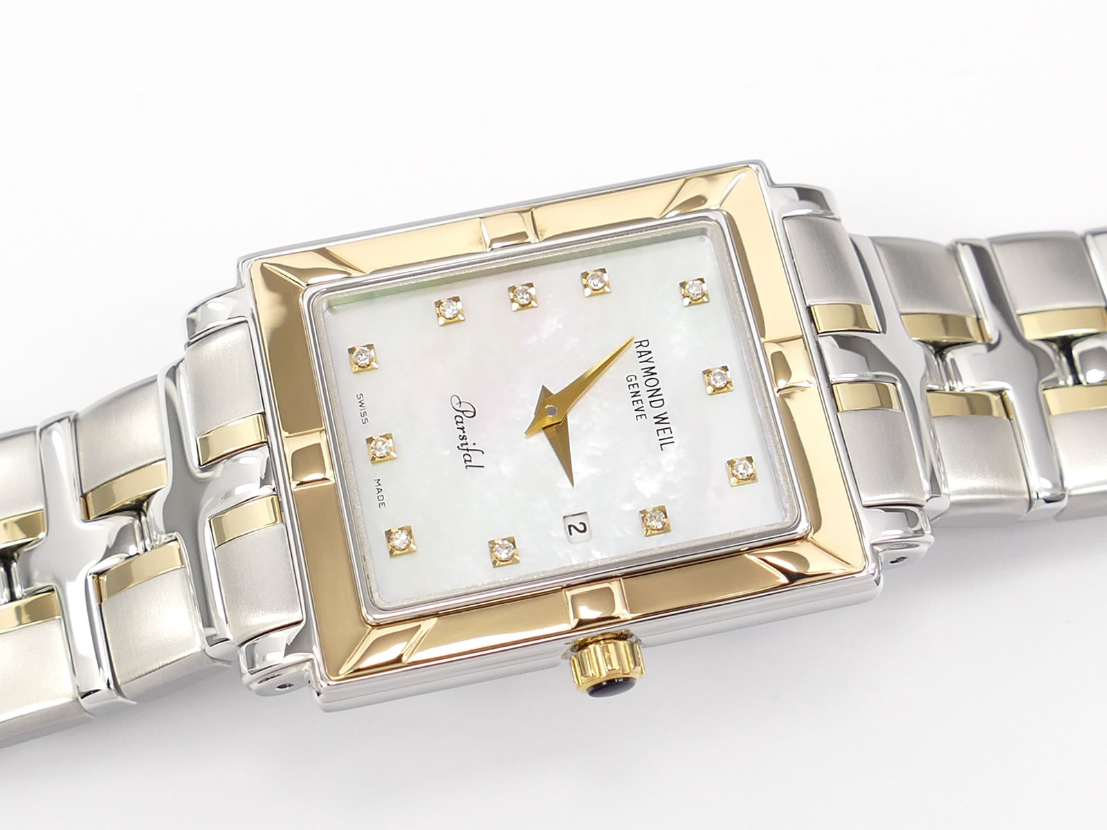 Raymond Weil Parsifal 9330 White Mother of Pearl with diamond markers