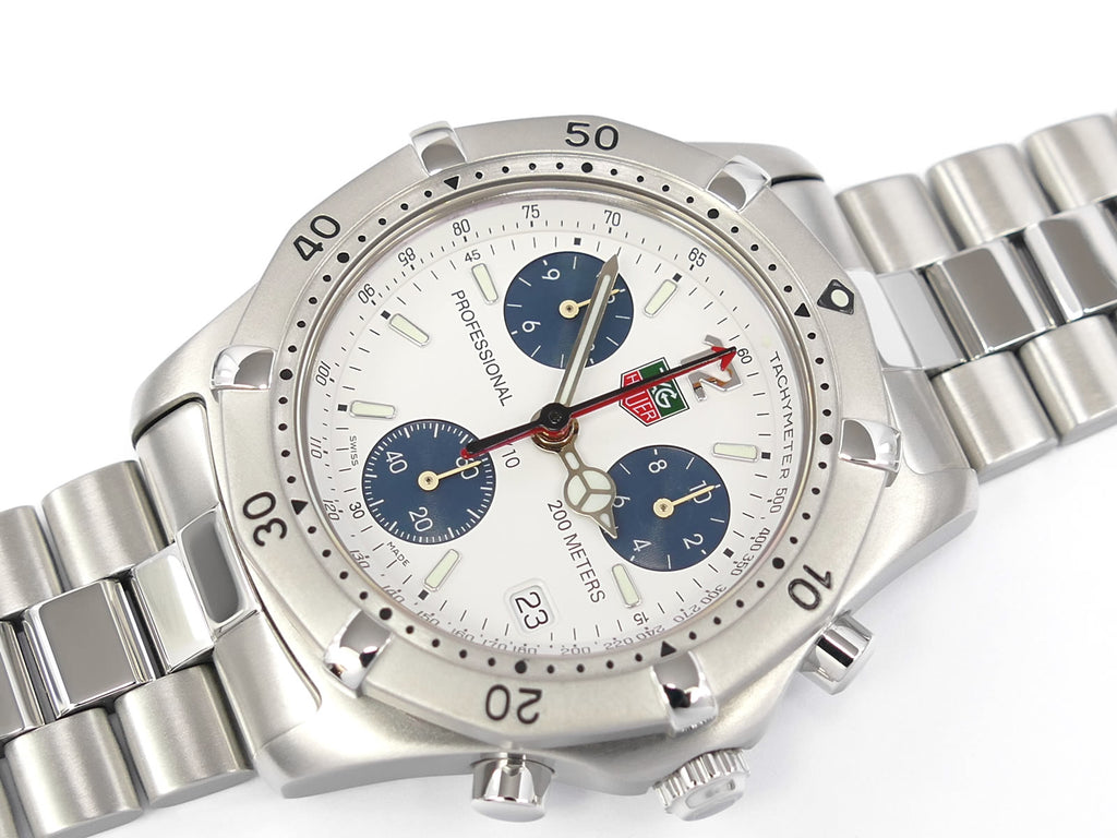 TAG Heuer 2000 Chronograph CK1111-0 White / Blue Dial with date
