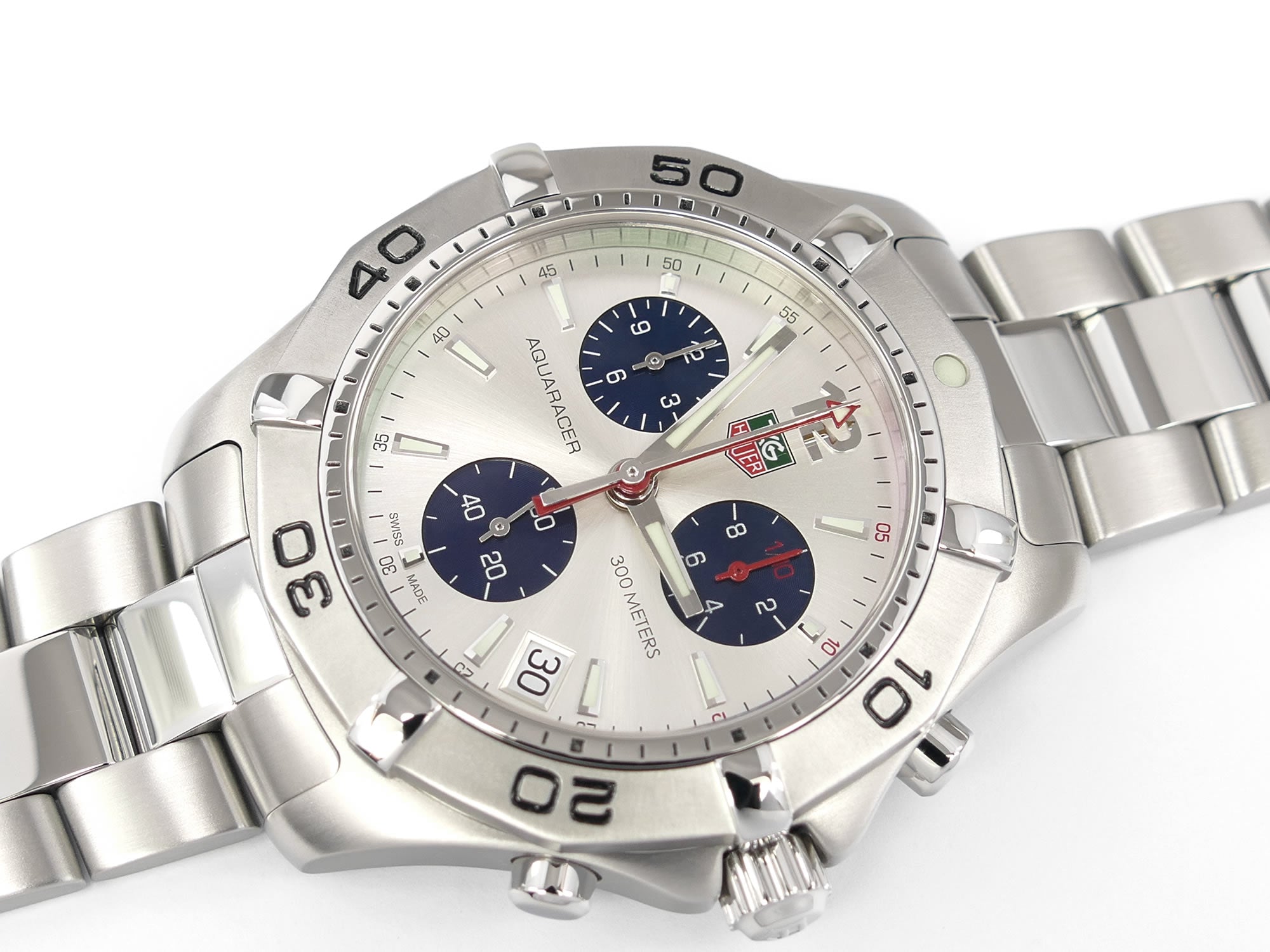TAG Heuer Aquaracer Chronograph CAF1111 Silver / Blue dial
