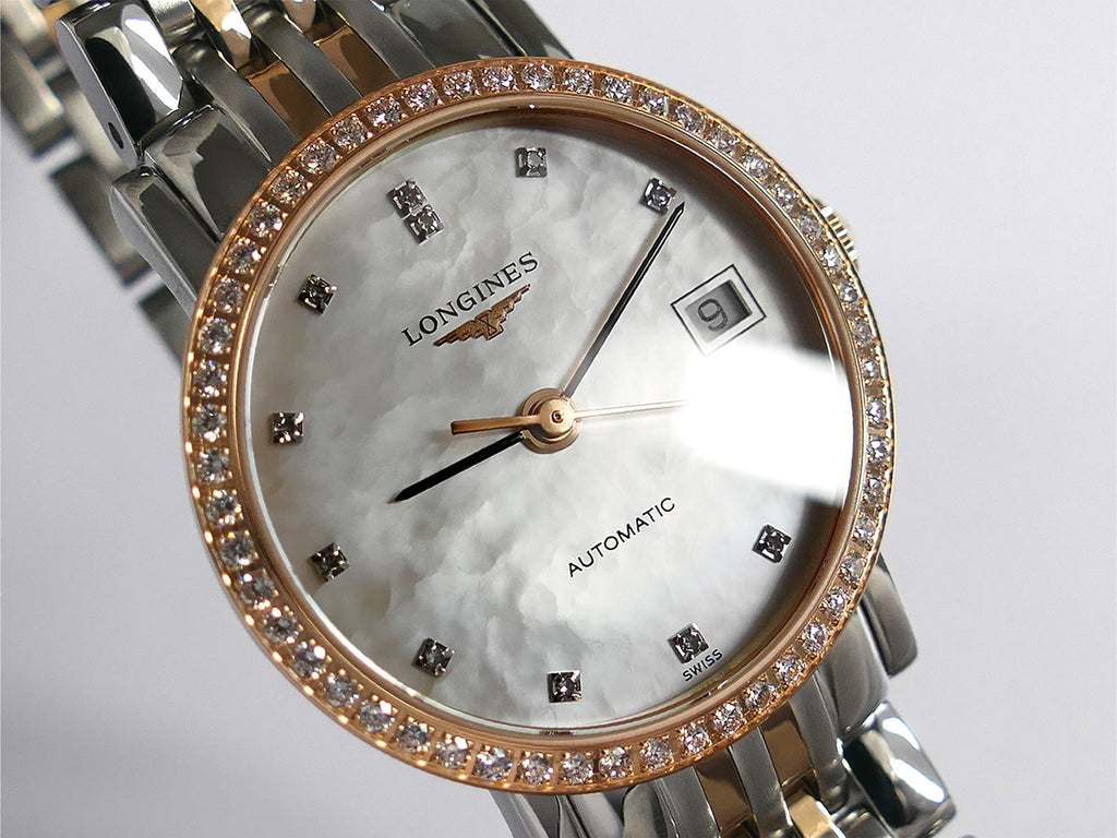 Longines Elegant 12 diamond indexes & 52 diamond bezel L4.309.5.88.7
