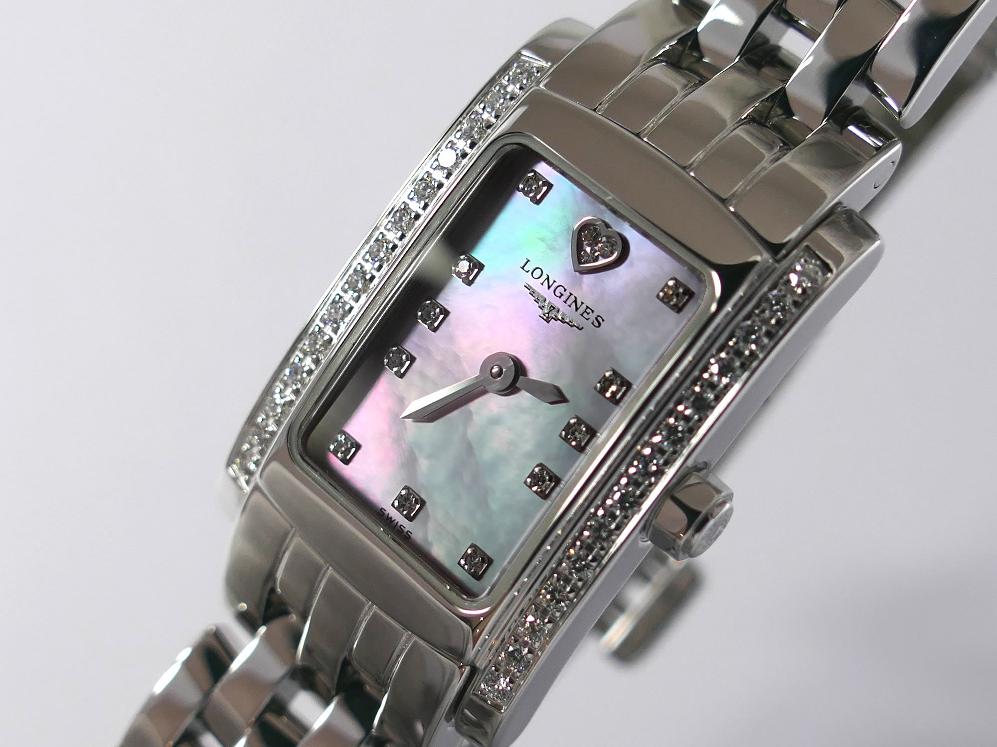 Longines DolceVita Pink Mother of Pearl Heart Dial L5.158.0.93.6 with 42 Diamonds