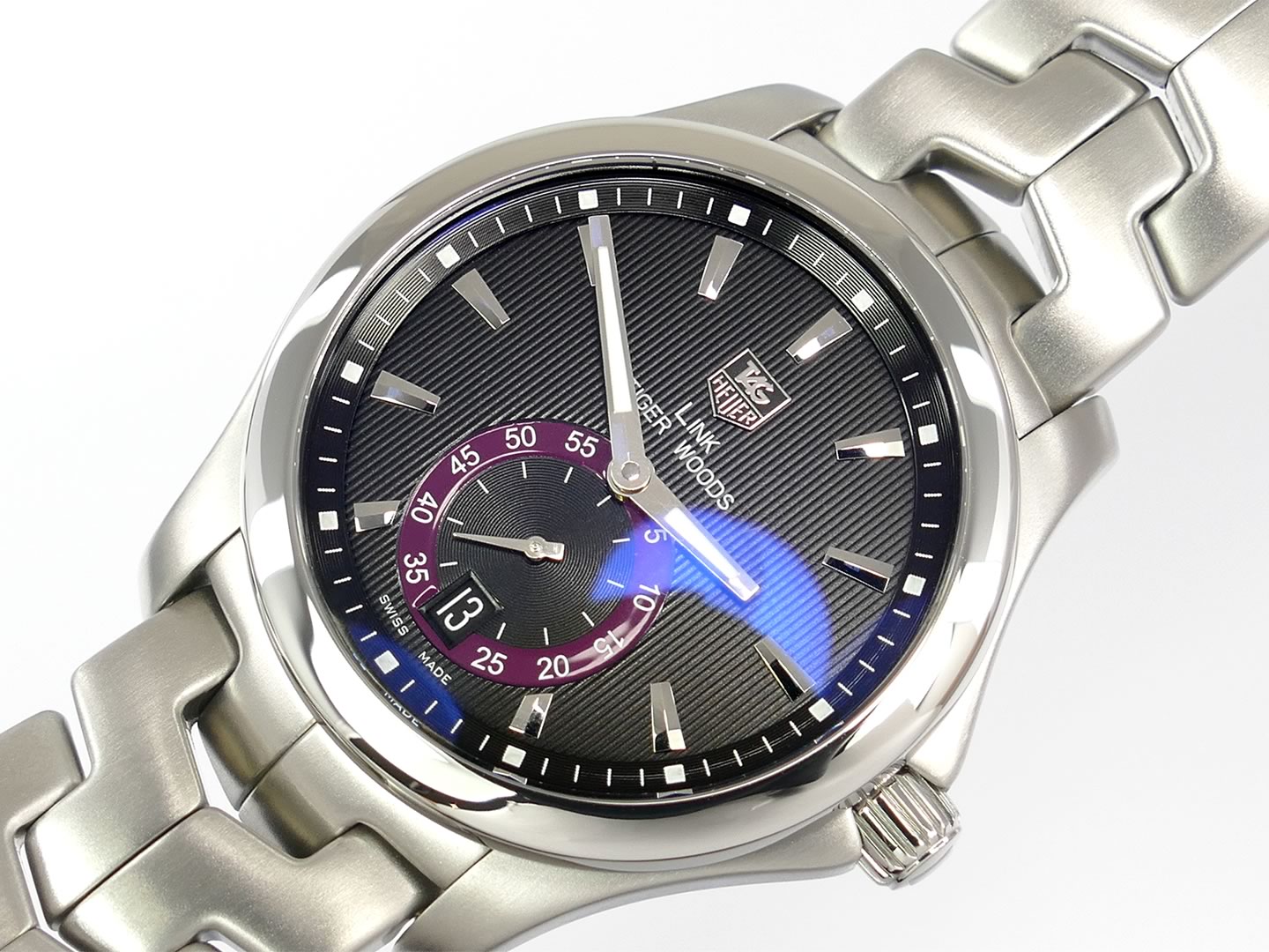 TAG Heuer Tiger Woods Link Automatic WJF211D.BA0570 patterned dial