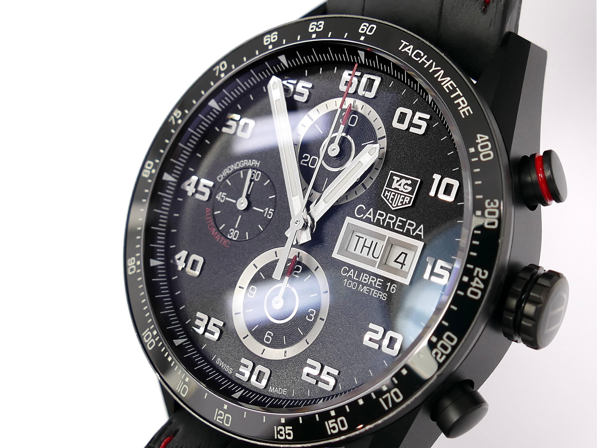 TAG Heuer Carrera Chronograph Calibre 16 CV2A81 Black Tachymetre bezel