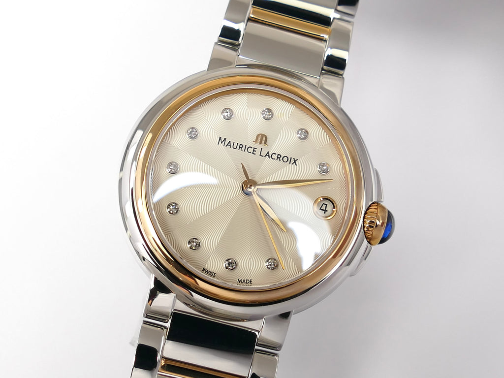 Maurice Lacroix Fiaba FA1004 Silver guilloche water drop pattern dial
