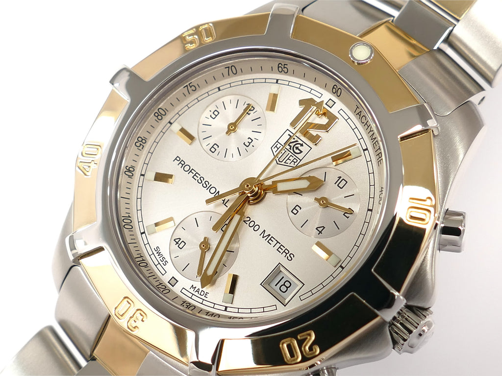 TAG Heuer 2000 Exclusive CN1151 Sunburst Silver dial with gold accents