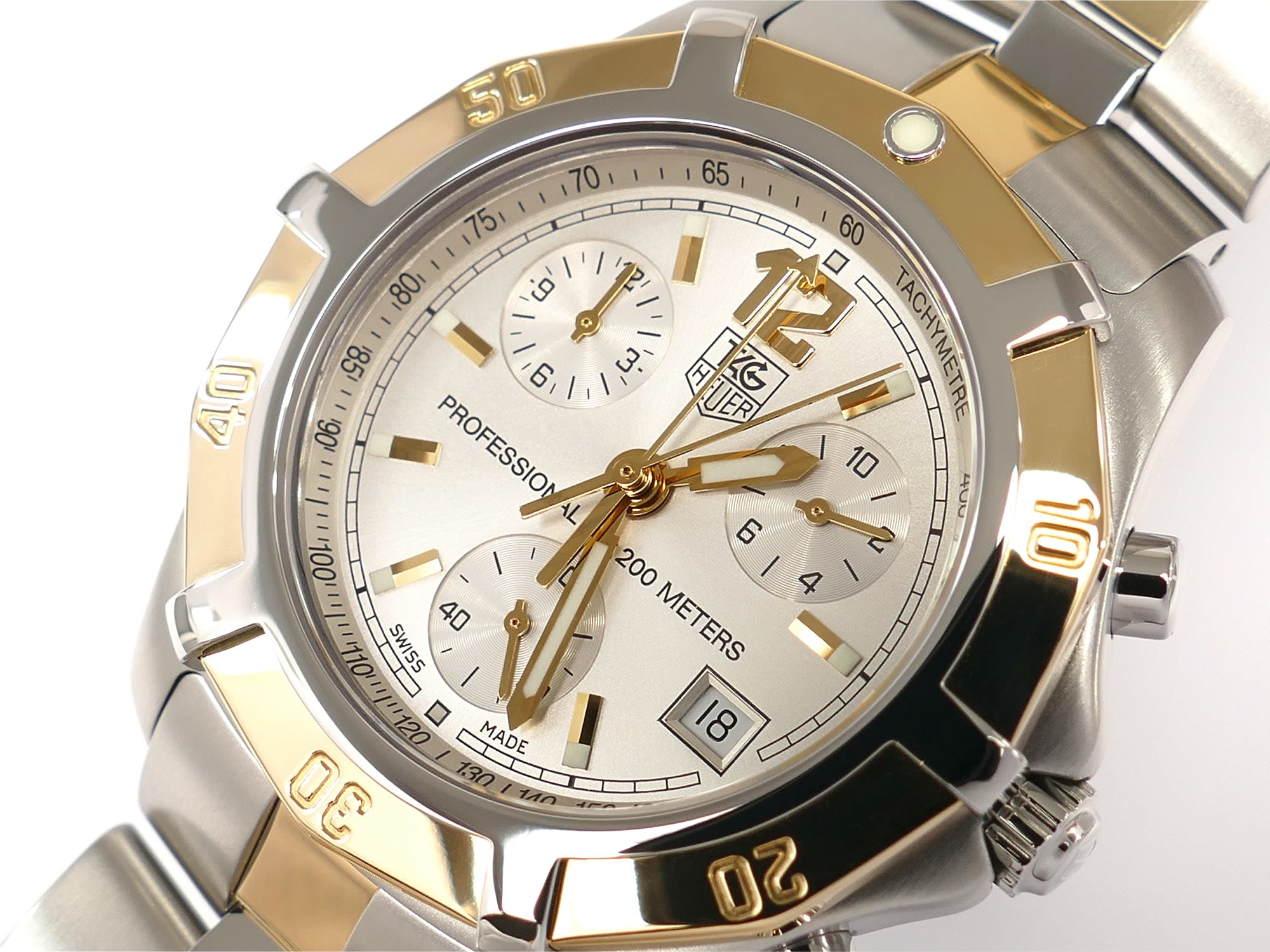 TAG Heuer 2000 Exclusive CN1151 Sunburst Silver dial with gold accents