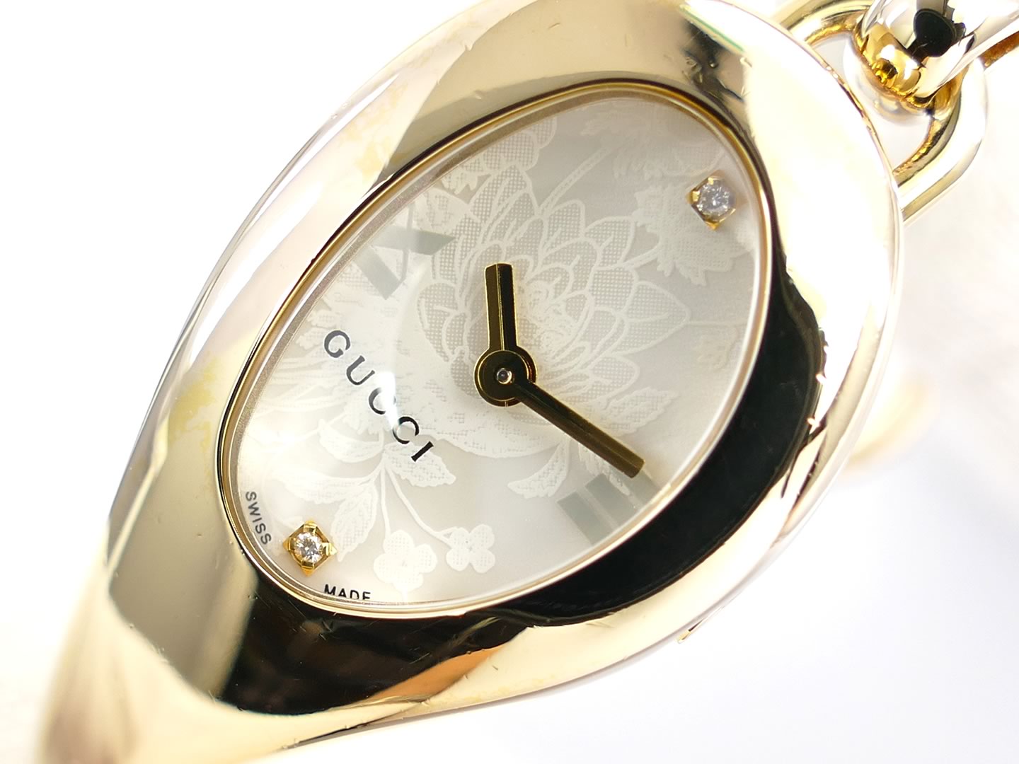 Gucci Horsebit 103 YA103537 floral etched mother of pearl