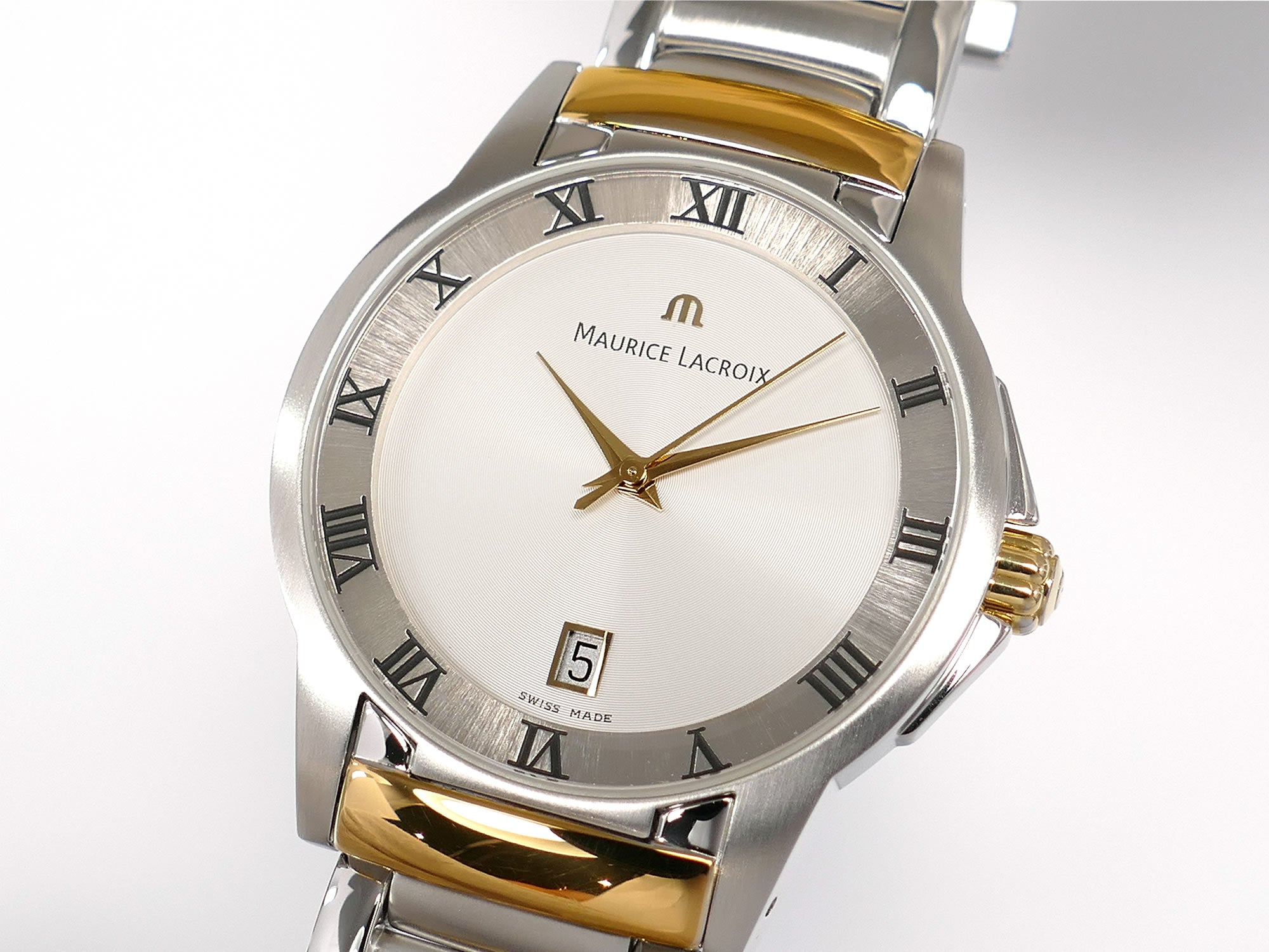 Maurice Lacroix Miros MI1016 Silver Sunburst Dial Stainless Steel & 18k Gold