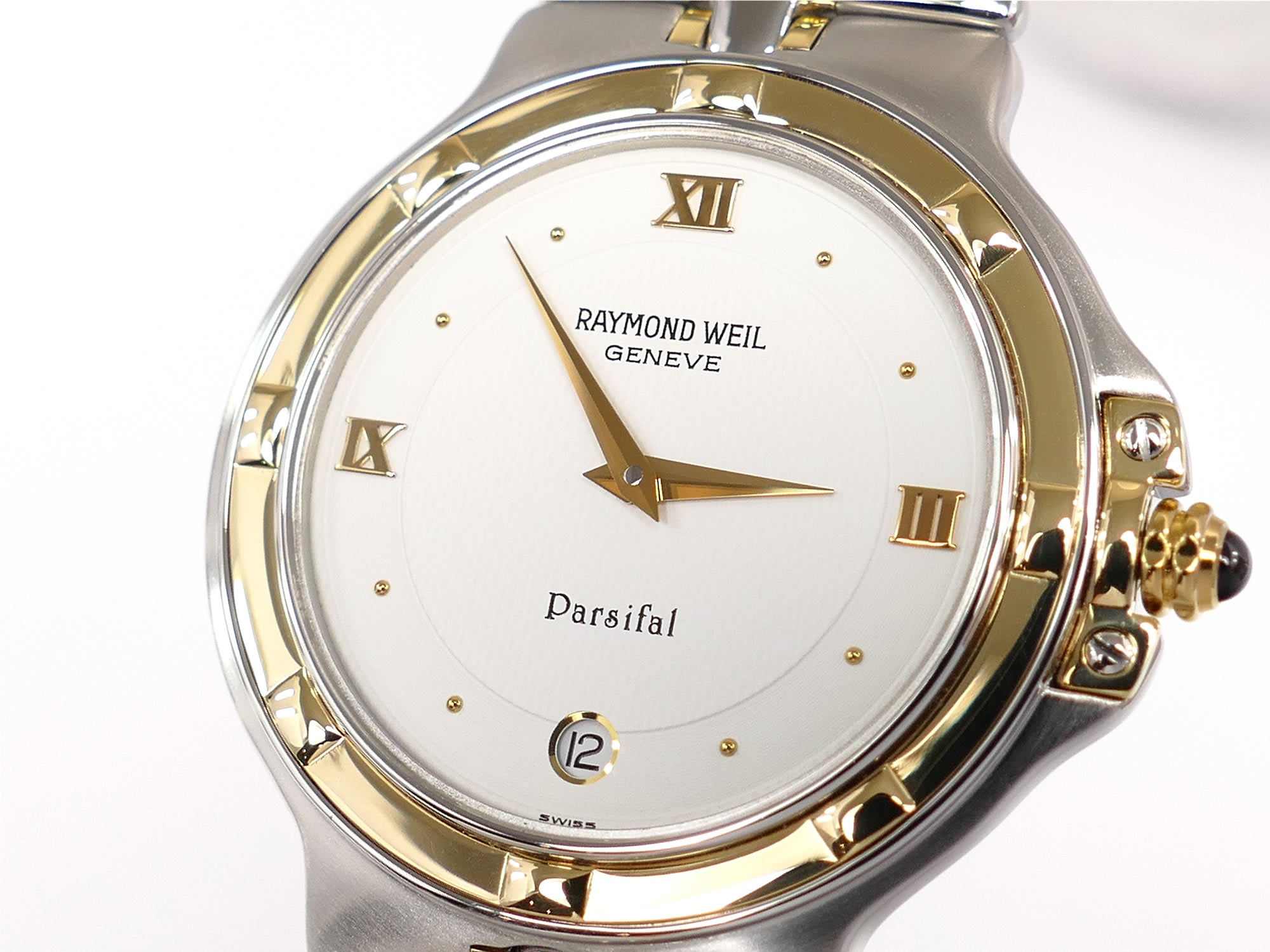 Raymond Weil Parsifal 9190 White Guilloche Dial with 18k Gold bezel