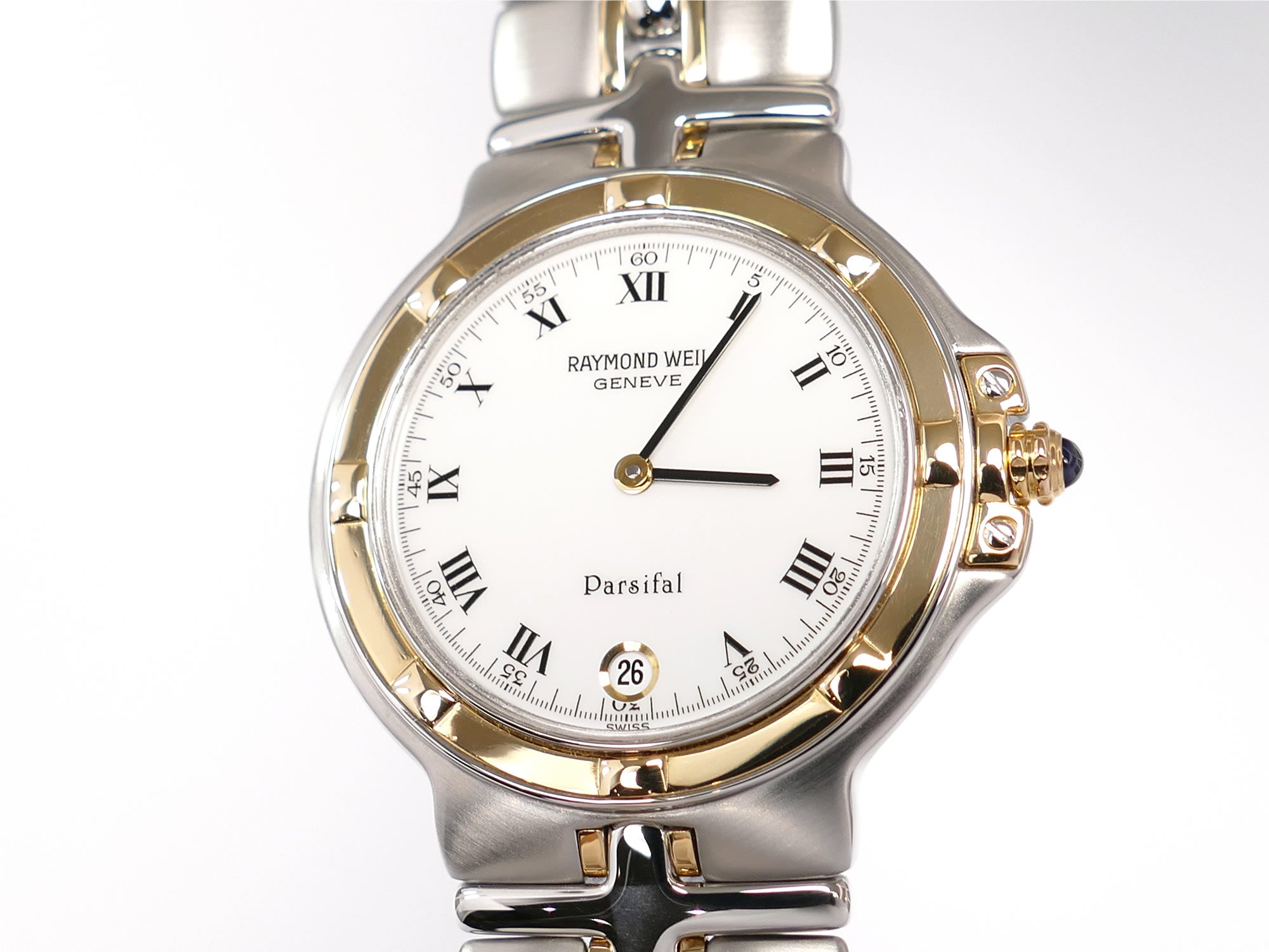 Raymond Weil Parsifal 9190 White Dial with 18k Gold bezel