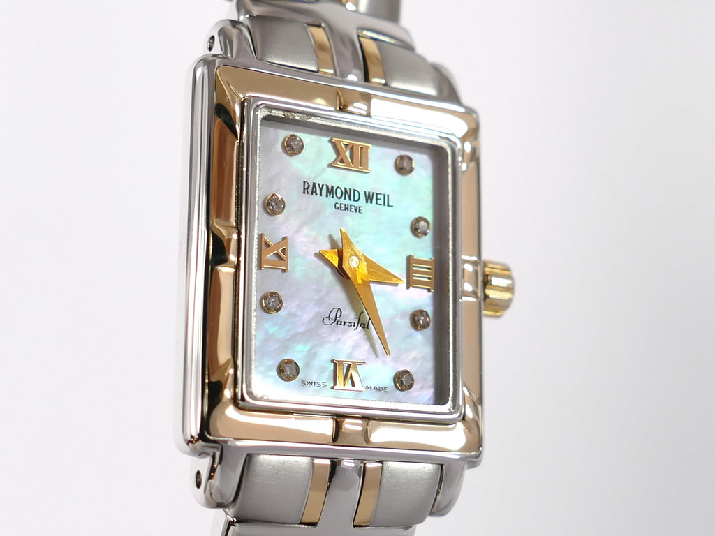 Raymond Weil Parsifal 9630 Iridescent Mother of Pearl Dial with diamonds and roman numerals