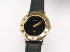 Gucci 3000L Black Dial 18k Gold Plated with Roman Numeral Bezel