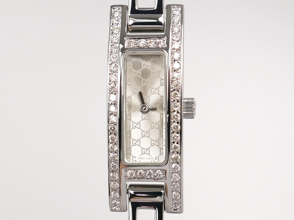 Gucci 3900L Silver Rectangular GG pattern Dial