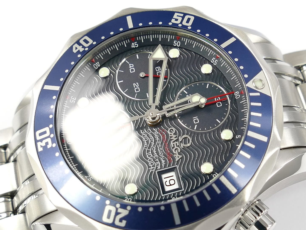 Omega Seamaster Chrono 2225.80.00 wave pattern blue dial