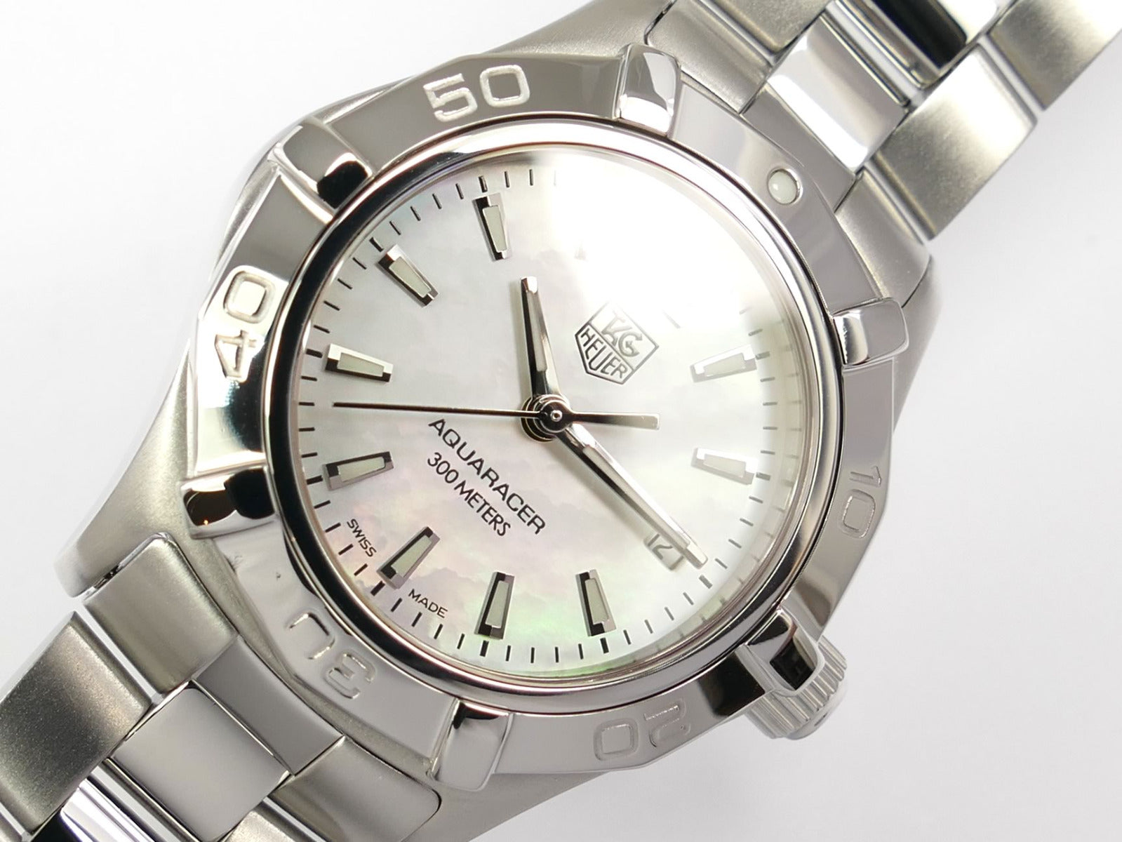 TAG Heuer Aquaracer White Mother of Pearl WAF1414.BA0812 with date
