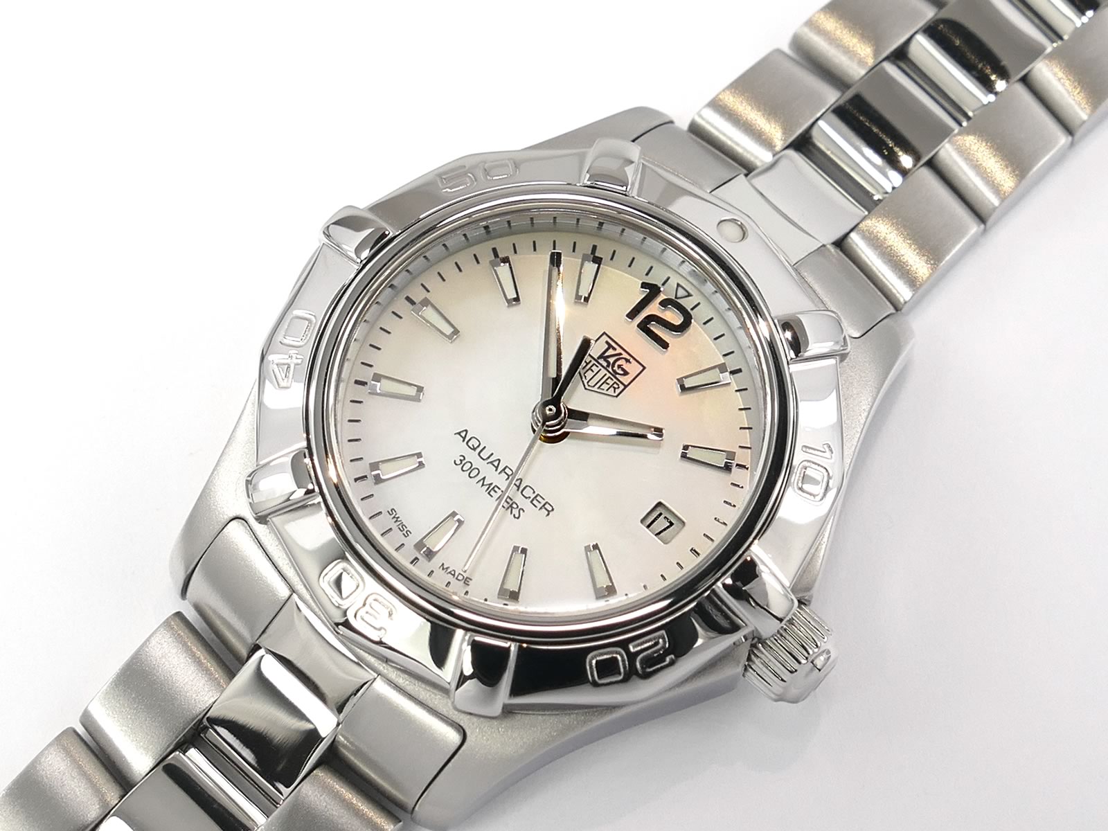 TAG Heuer Aquaracer Iridescent Mother of Pearl WAF1414.BA0812 date