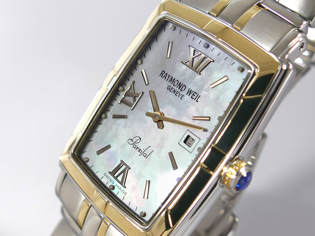 Raymond Weil Parsifal White Irisdescent Mother of Pearl Rectangular Dial 9340