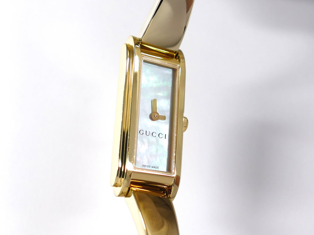 Gucci G-Line 109 Rectangular Iridescent Mother of Pearl Dial YA109525