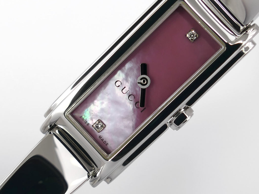 Gucci G-Line 109 Iridescent Rectangular Mother of Pearl Dial YA109520
