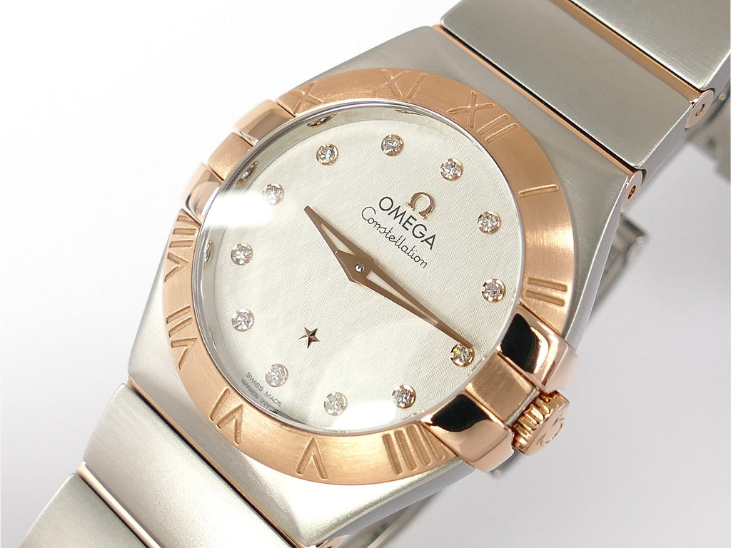 Omega Constellation Silver Silk & Solid Rose Gold 123.20.27.60.52.002