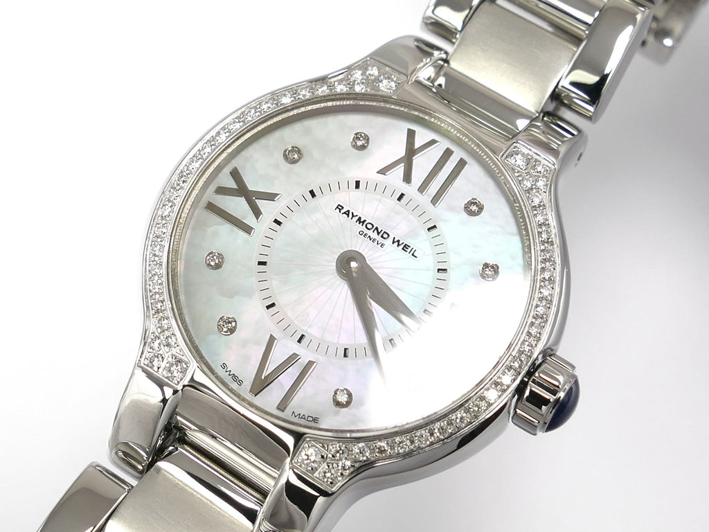 Raymond Weil Noemia 5927 Iridescent White Mother of Pearl Diamond set dial 