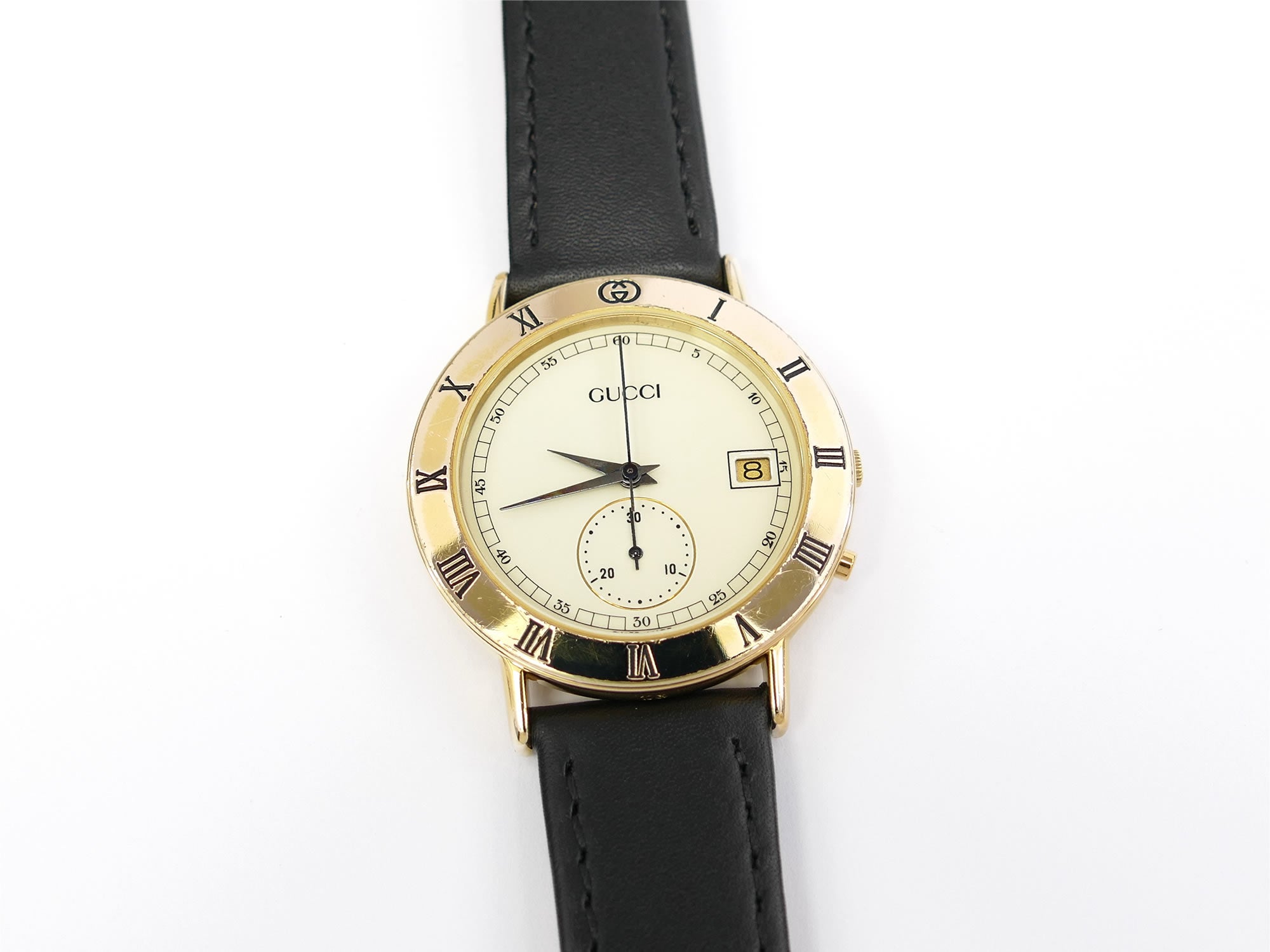 Gucci 3800M Chronograph Cream Dial 18k Gold Plated