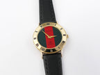 Gucci 3000L Red / Green Dial 18k Gold plated