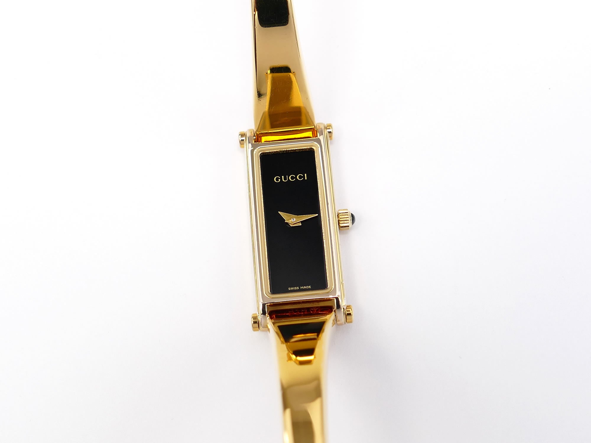 Gucci 1500L Black Rectangular Dial 18k Gold Plated