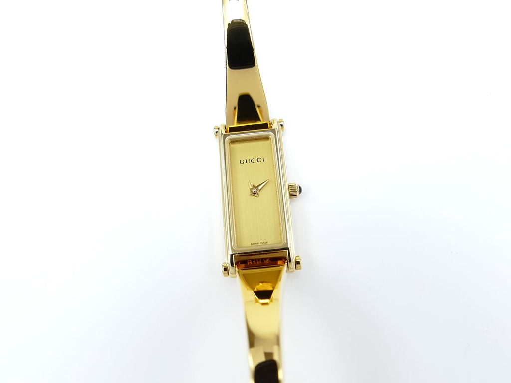 Gucci 1500 L Champagne Dial on 18k Gold Plated Bangle