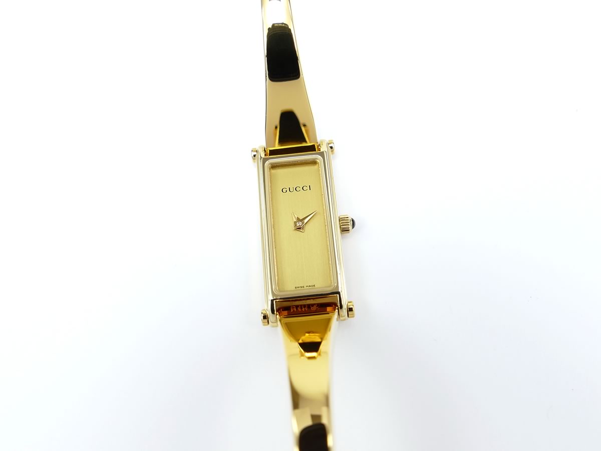 Gucci 1500 L Champagne Dial on 18k Gold Plated Bangle
