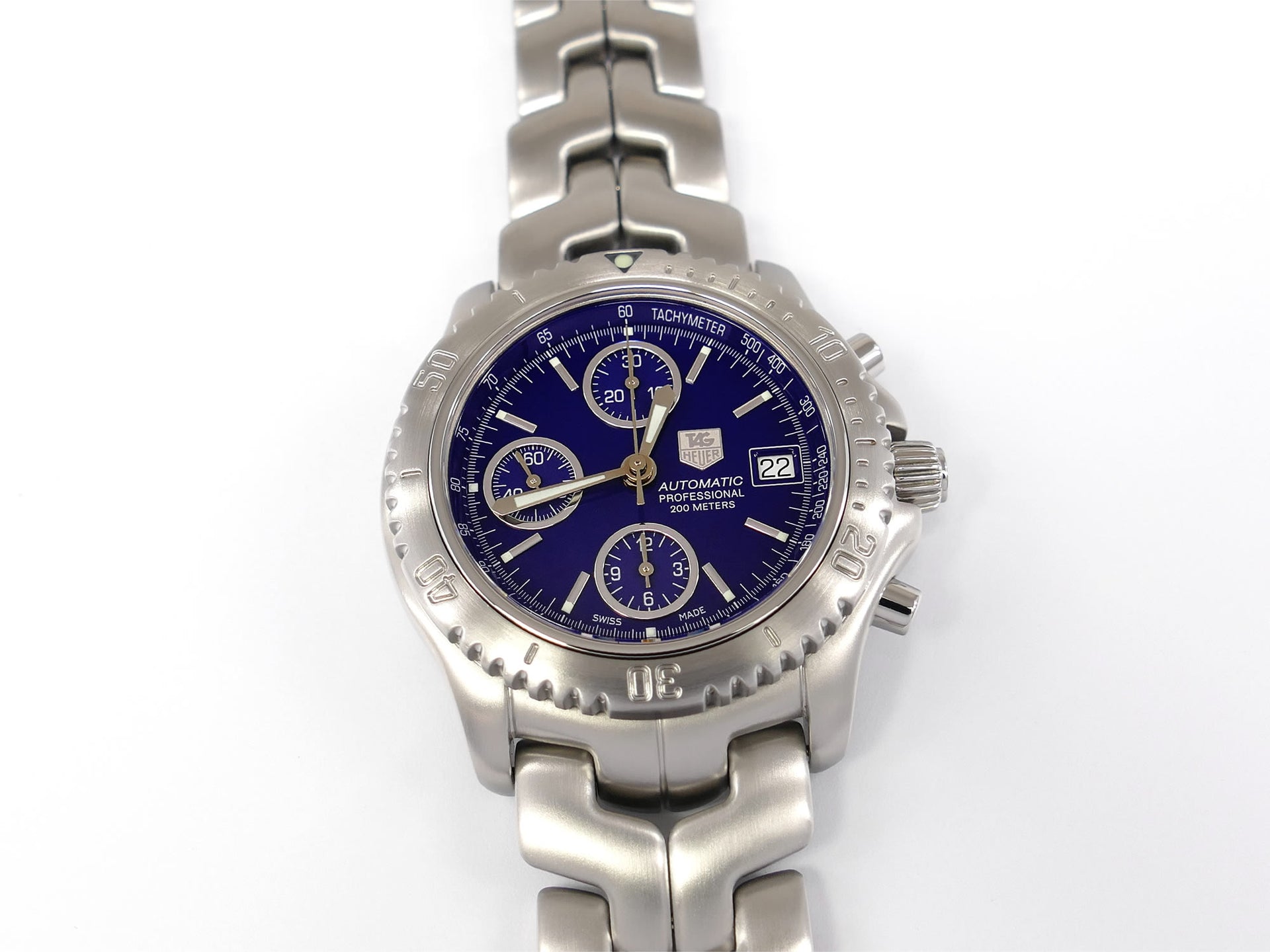 TAG Heuer Link CT2110 Chronograph Automatic Blue Dial 41mm – SWWatches