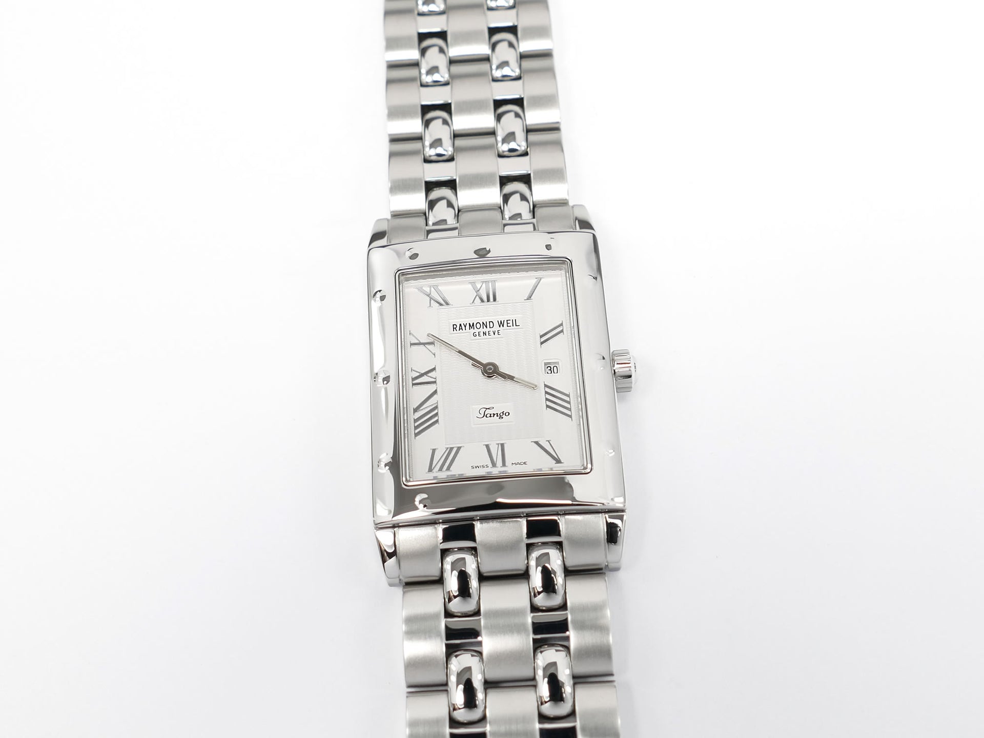 Raymond Weil Tango 5380 Silver 28mm Roman Numeral Rectangular Dial