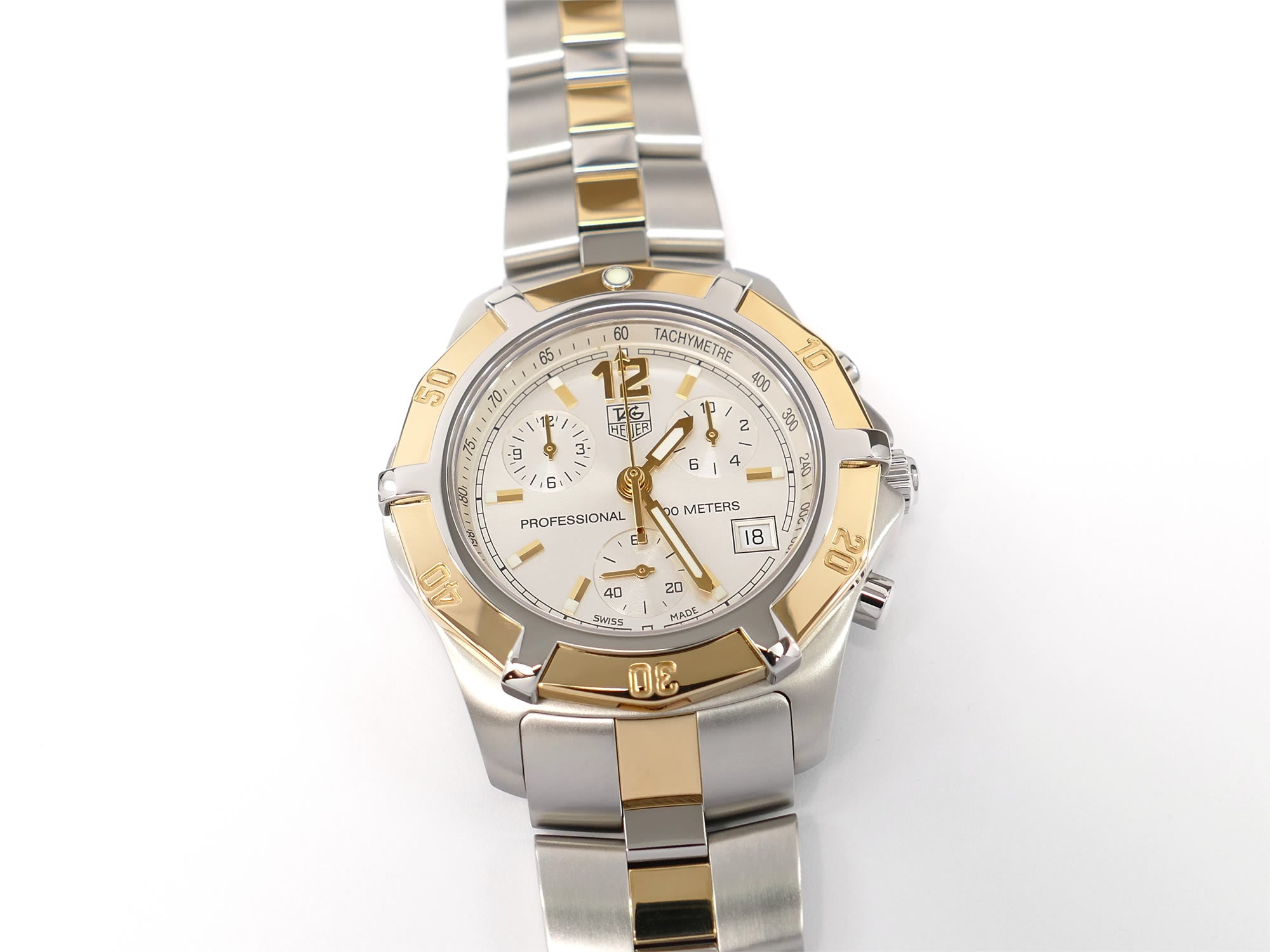TAG Heuer 2000 Exclusive CN1151 Silver Chronograph with 18k Gold