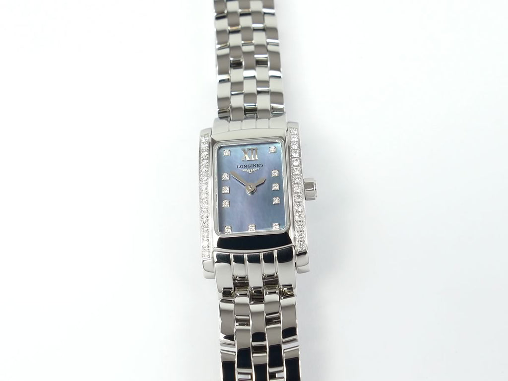 Longines DolceVita Blue Mother of Pearl Dial 39 Diamonds L5.158.0.83.6